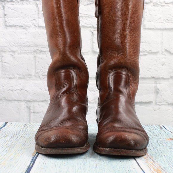 Frye Square Toe Tall Riding Leather Boots Size 8 - Picture 6 of 9